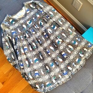 Hanna Andersson gray penguin nightgown 110 5 5t